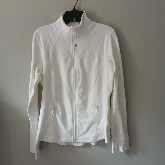 lululemon athletica Jackets & Blazers - Lululemon Women's Define Jacket Sz 12 White Long Sleeve Athletic Full Zip Pocket